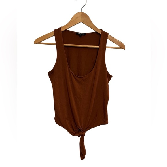 5/20$ Dynamite Brown Sleeveless Tie-Front Top size xs - Picture 1 of 6